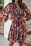Load image into Gallery viewer, Bohemian Floral Wrap V-Neck Mini Dress