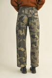 Load image into Gallery viewer, Camo Print Drawstring Wide-Leg Pants