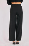Load image into Gallery viewer, High-Waisted Wide-Leg Trousers (Black &amp; Beige)