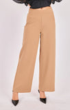 Load image into Gallery viewer, High-Waisted Wide-Leg Trousers (Black &amp; Beige)
