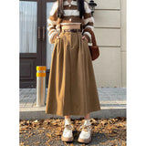 Load image into Gallery viewer, Women&#39;s Corduroy  S-L A-Line High Waist Skirts (Midi)