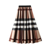 Load image into Gallery viewer, Women&#39;s Pleated Plaid A-Line Skirts (Midi)