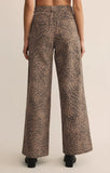 Load image into Gallery viewer, Leopard Print Wide-Leg Denim Pants