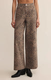 Load image into Gallery viewer, Leopard Print Wide-Leg Denim Pants